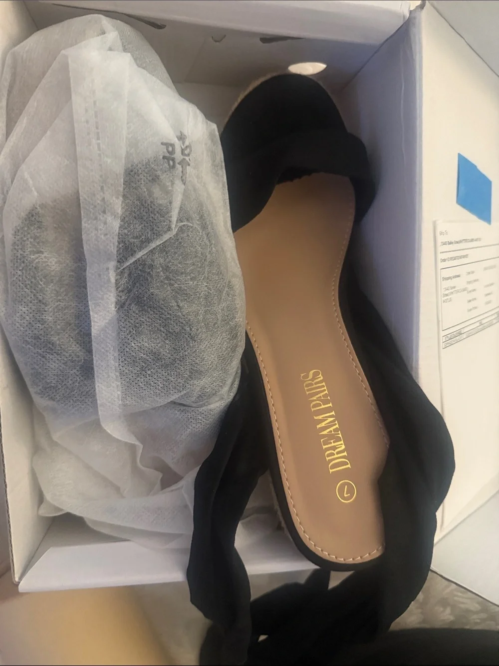 Dream Pairs Black Espadrille Wedge Sandals with Ankle Tie Bow